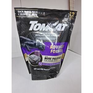 Tomcat Mouse Killer Refillable Bait Station 12 Refills Advanced Formula - 2 Pack